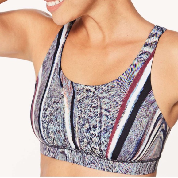 Lululemon Energy sports Bra Nulux Polychromatic 50g Multi Black gray blue white - Picture 5 of 7
